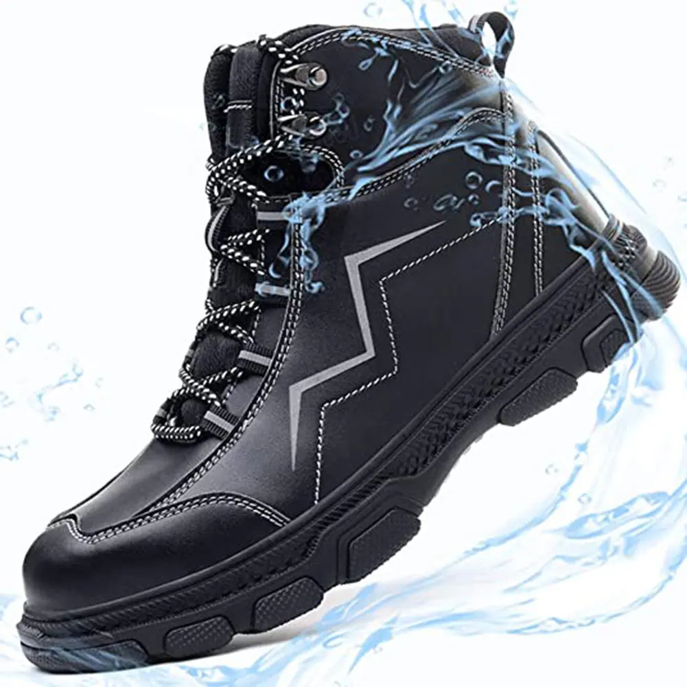 

Steel Toe Boots for Men Work Safety Shoes Steel Toe Indestructible Shoes Puncture Proof Waterproof