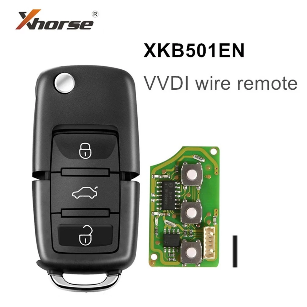 

5 шт. Xhorse 3 кнопки XKB501EN проводной универсальный проводной дистанционный ключ B5 тип для V-W VVDI инструмент для ключей