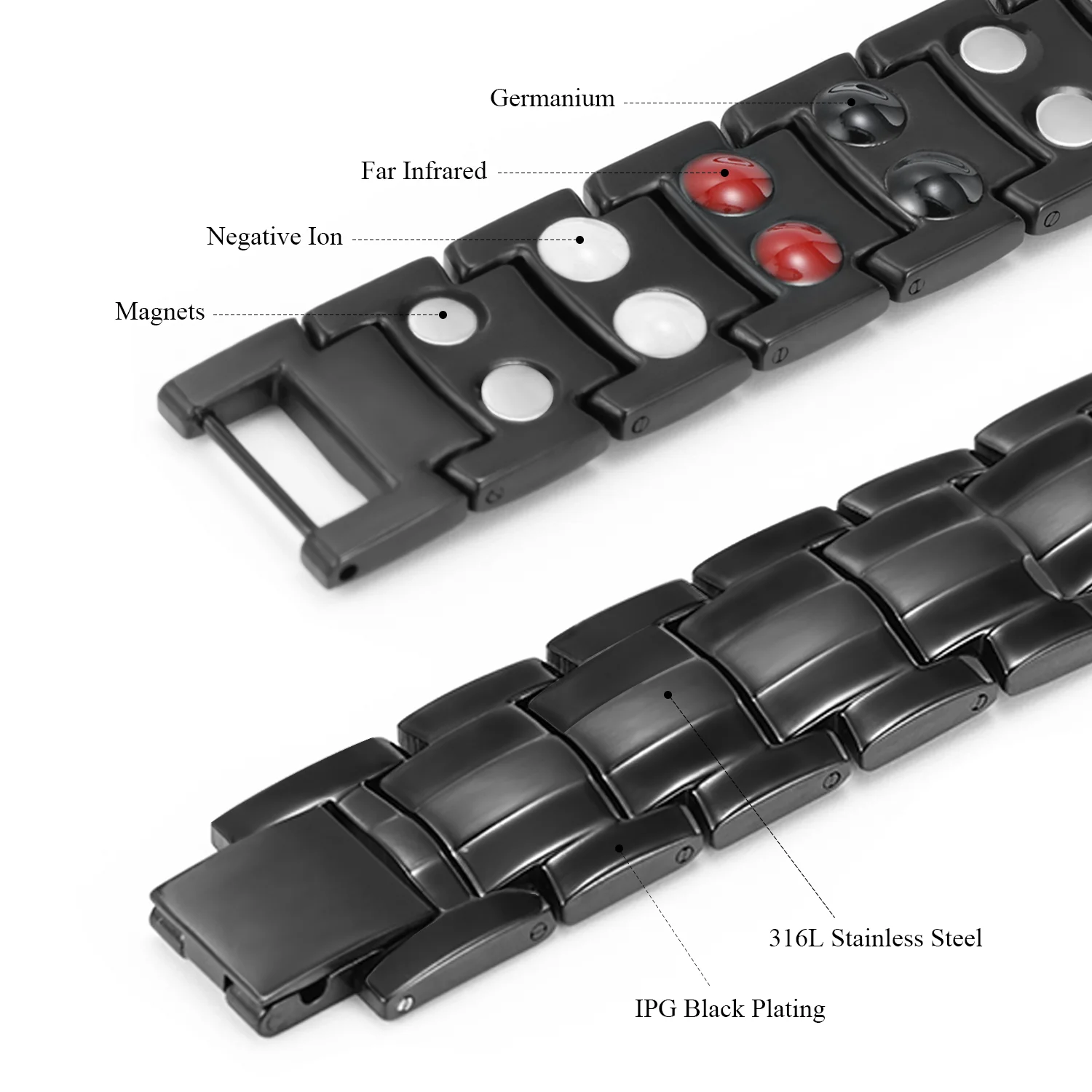 Браслет для магнитной терапии модный мужской двухрядный прочный браслет с