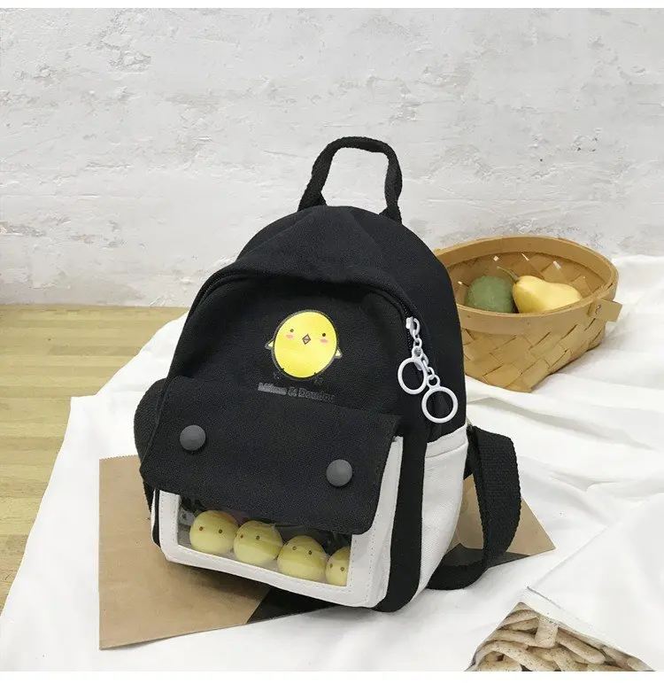 

Fashion School Backpack Women 2020 College Girls Cute Cartoon Small Yellow Shoulder Bags Students Two-piece Schoolbag Backpacks