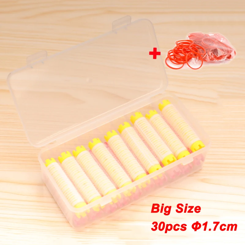 Big size 30 шт. пушистые корни для волос ролики и прорезиненные резинки пакет 3-го поколения Morgan бигуди-коклюшки набор Air Fringe взрыва бигуди для волос 1393 - Цвет: Big size