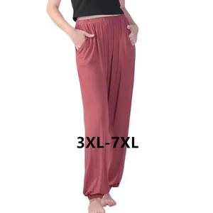 3XL-7XL Women's Pajama Pants New Modal Cotton Sleepwear Autumn Winter Lounge Loose Home Pants Elasti in Pakistan