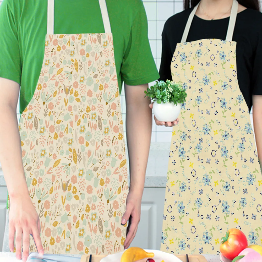 1 предмет Новинка Фартук с цветочным узором Для женщин домохозяйки Кухня талии