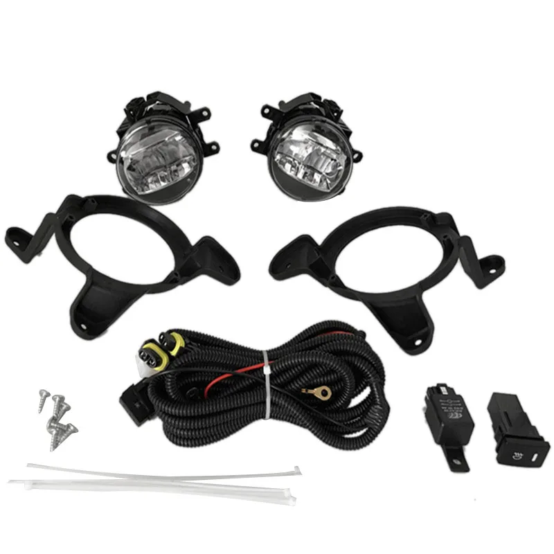 1 пара светодиодный противотуманных фар прозрачные линзы бампер лампа + проводка