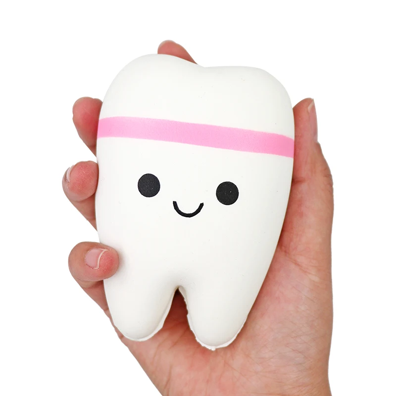 

1PCS Teeth Shape Squeeze Gift Smile Slow Rising Cute Cartoon Hand Spinner Stretchy Relax Squishy Toy Dentist Gift
