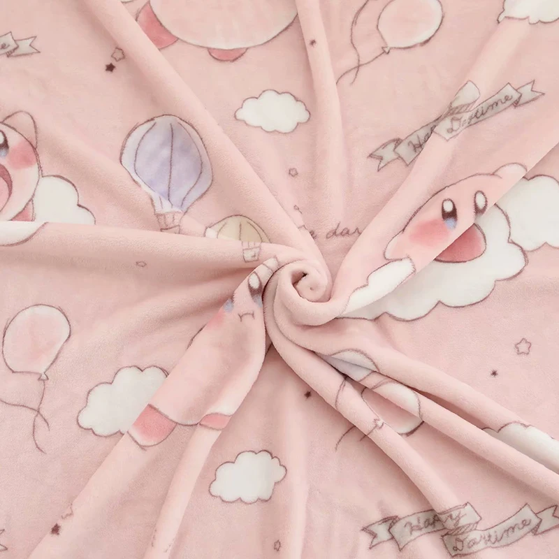 

Kawaii Kirbs Pink Elf Plush Toy Big Size Flannel blanket Anime Dog Pillowcase Houseware Home Decorations Girls Gift