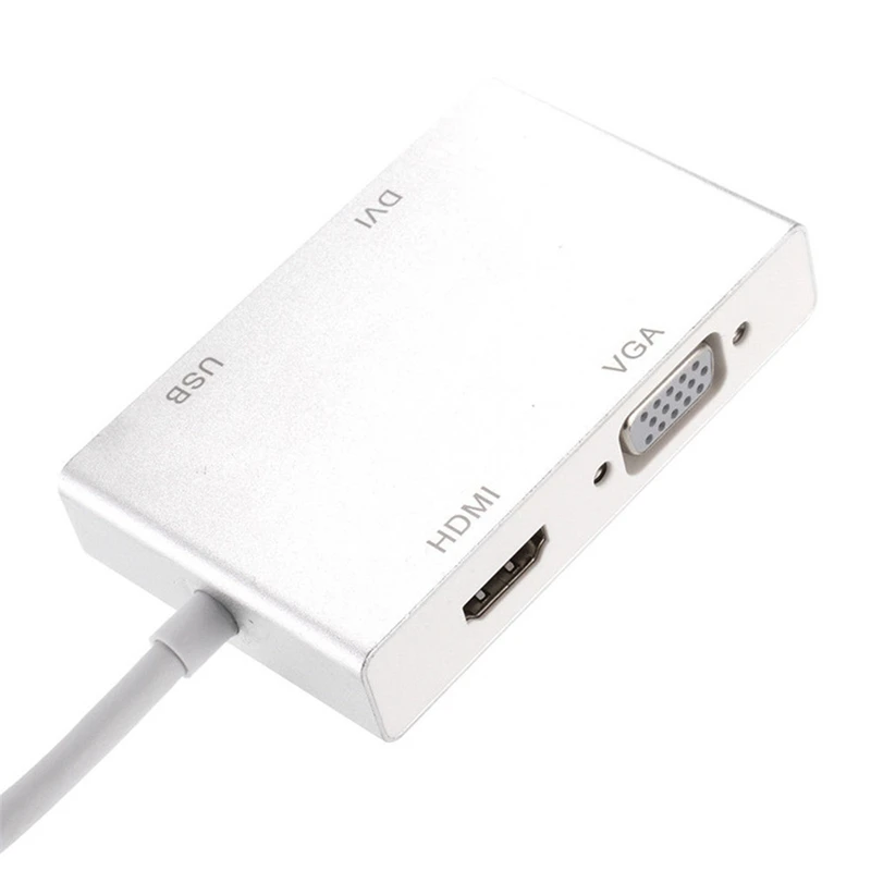4 в 1 Тип C штекер Hdmi Vga Dvi Usb 3 0 Женский адаптер конвертер Поддержка K 1080 P для Macbook Google