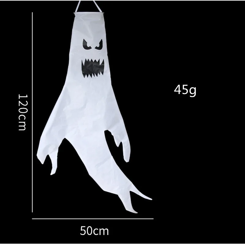 

LED Light Ghost Windsock Halloween Decoration Garden Hanging Spooky Ghost Flag Indoor Outdoor Home Decor Festival Party Supplies