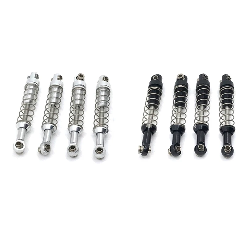

8PCS Shock Absorber With Extender Hard Kits For WPL C14 C24 C34 C44 For MN D90 D91 MN45 MN96 RC Car Parts,Silver & Black