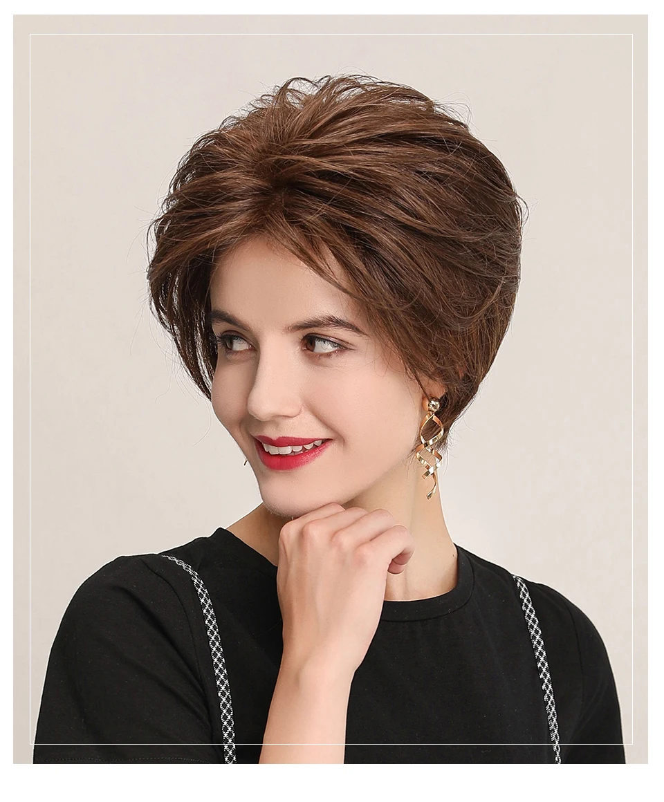 Haircube синтетические парики на кружеве 6 дюймов 50% человеческие волосы смесь Pixie Cut короткие волосы парик с натуральной линией волос для женщин 4 цвета