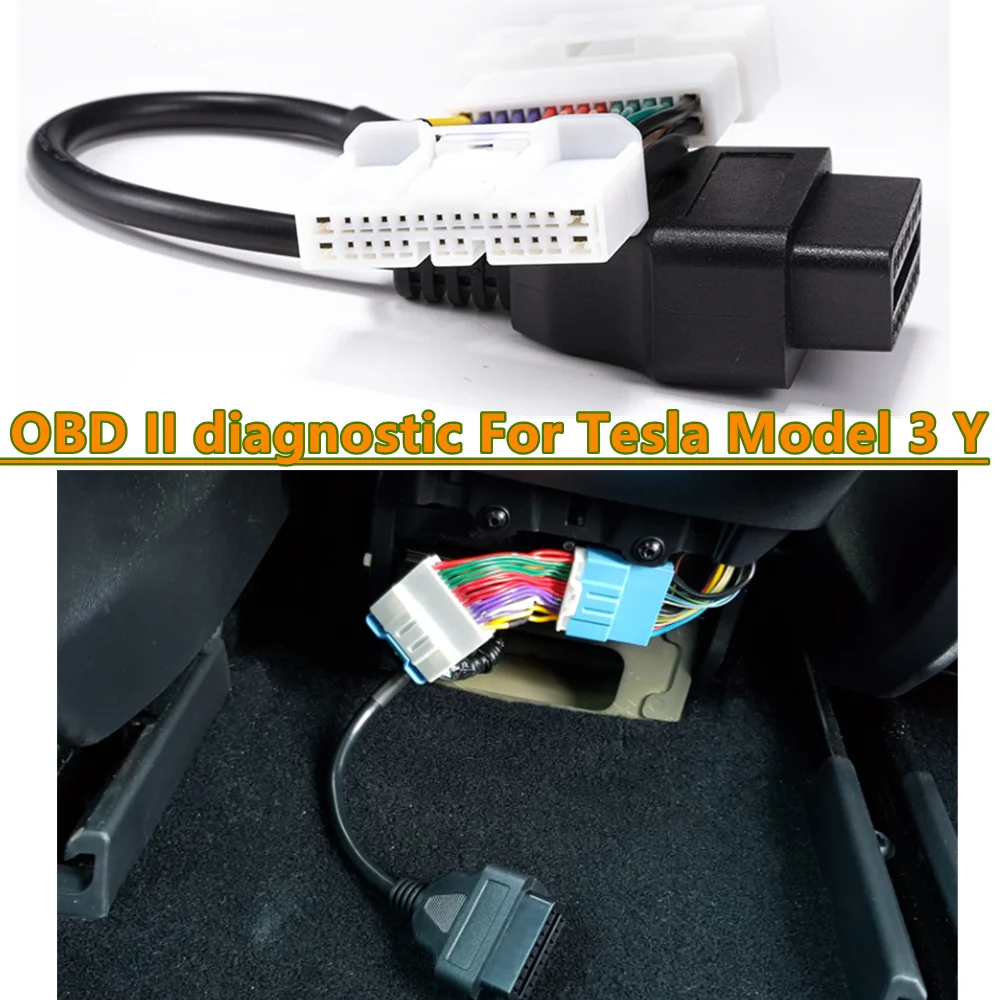 

New 26 pin male female connector new energy car vehicle OBD II diagnostic harness electronic cable For Tesla model 3