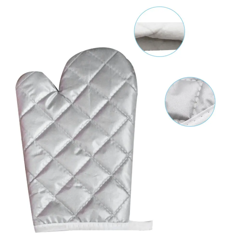 

Microwave Oven Insulated Gloves Special For Oven And Kitchen Lengthened Thickened Silver Coated Gloves