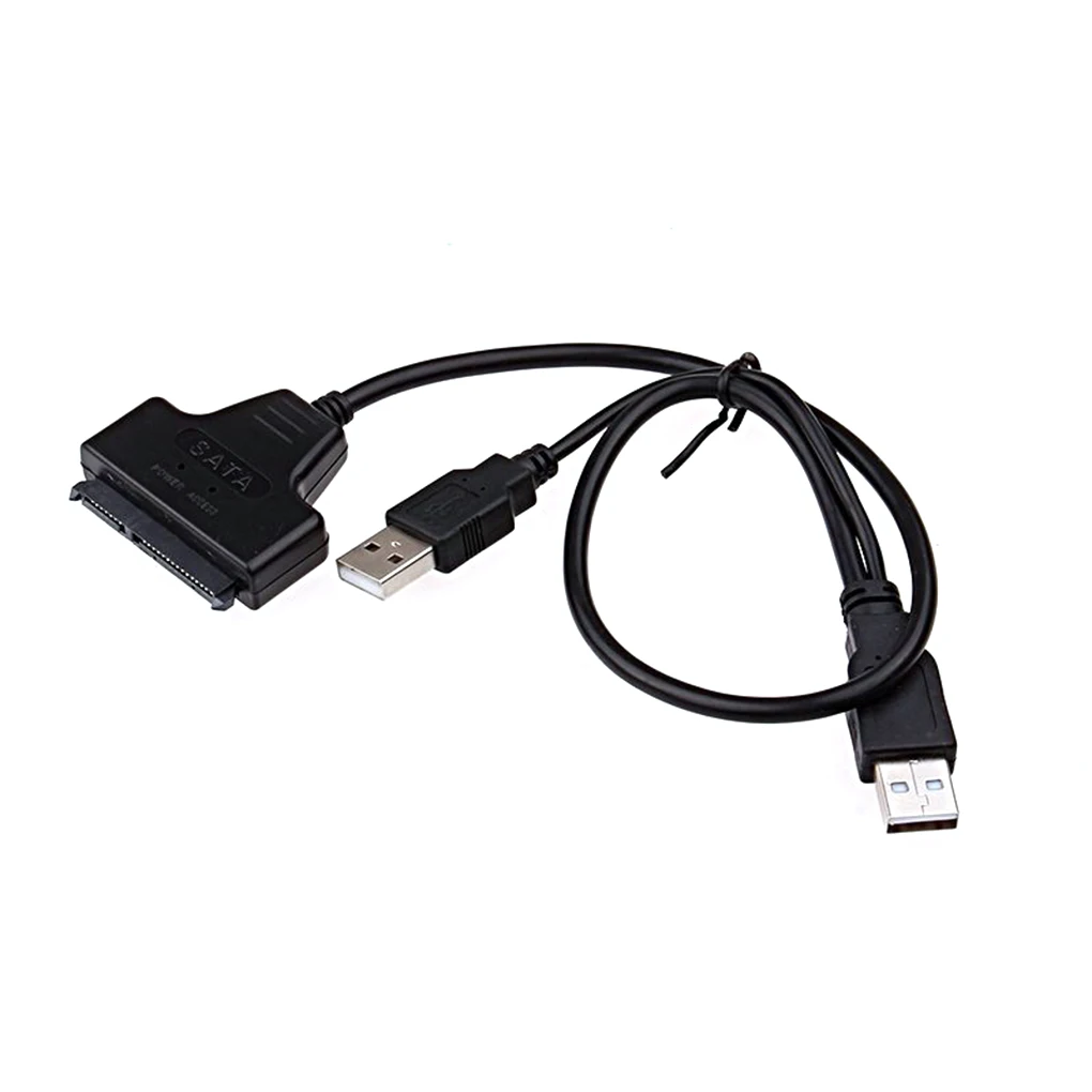 Кабель адаптер USB2.0 к SATA 22Pin с USB Sata кабелем питания для жесткого диска 2 5