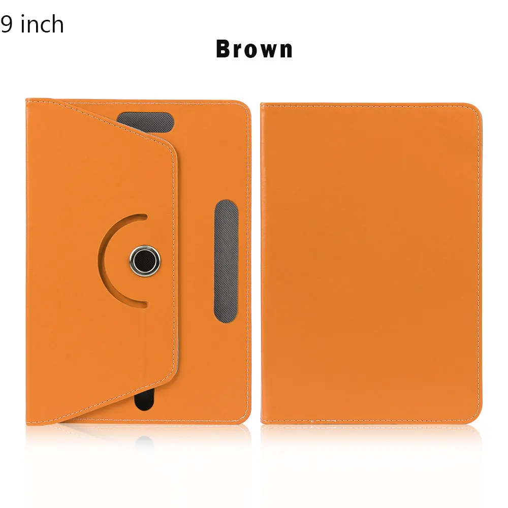 360 Degree Rotating Universal Tablet Case PU Leather Cover For Samsung Galaxy Tab 7 8 9 10.1 inch Android Tablet PC - Цвет: 9 inch brown