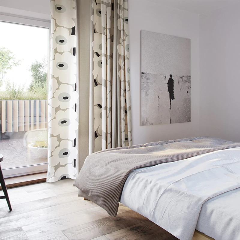 Современные цветочные занавески для гостиной Ins стиль Желтый текстура детей