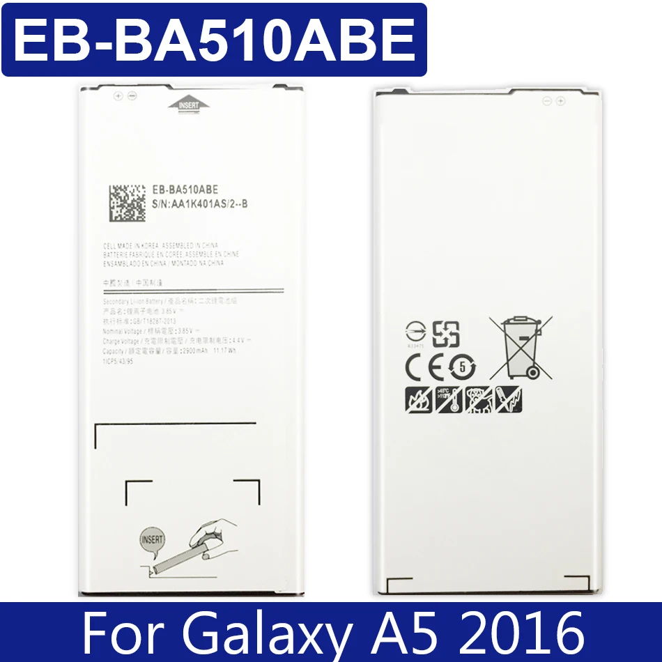 KiKiss литиевая батарея 2900 мАч для Samsung GALAXY A5 2016 Edition A510 SM A510F A5100 EB BA510ABE