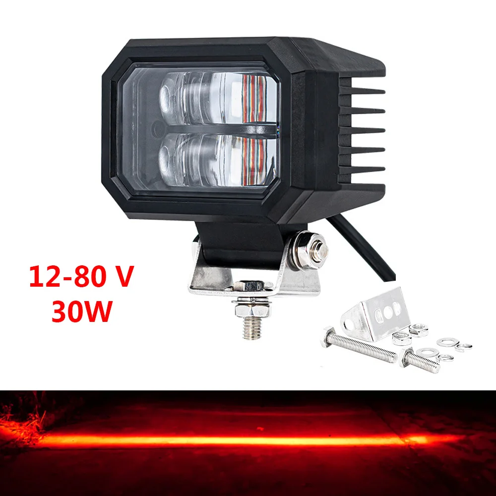 

1Pc 12V-80V LED Forklift Light Red Safety Warning Positioning Lights Forklift Side Marker Tail Reverse Indicator Lamp Work Light