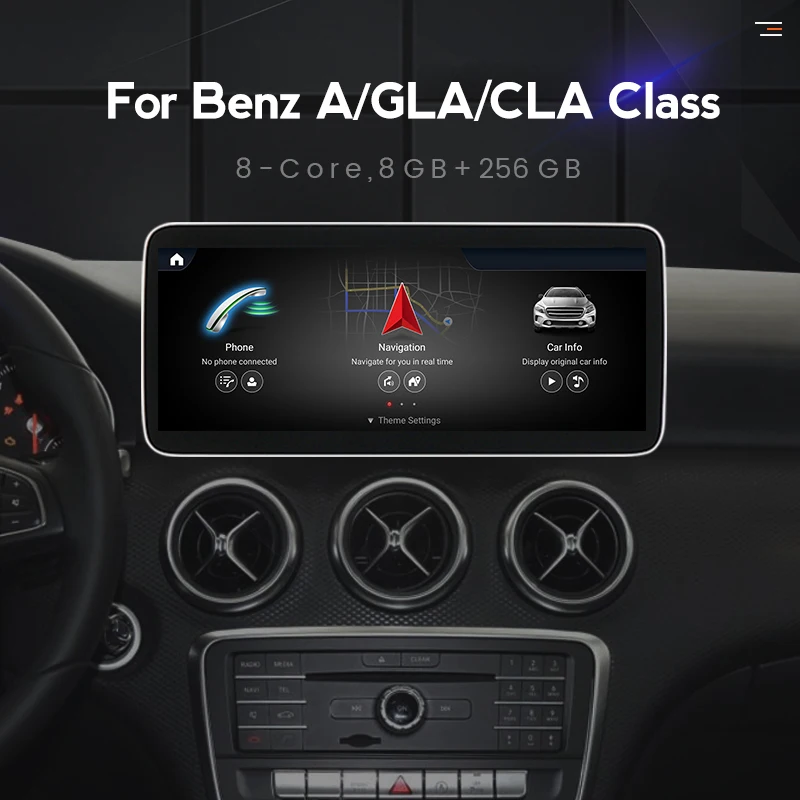 8 + 256G Android 11 Автомагнитола стерео все в одном GPS для Mercedes benz A class W176 / GLA X156 CLA C117 2013-2018