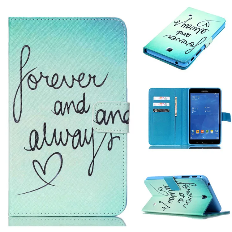 Smart Case For Cover Samsung Galaxy Tab 4 7.0 T230 T231T235 Cat Cartoon PU Leather Silicone Tablet Kids w+Screen Protector | Компьютеры и