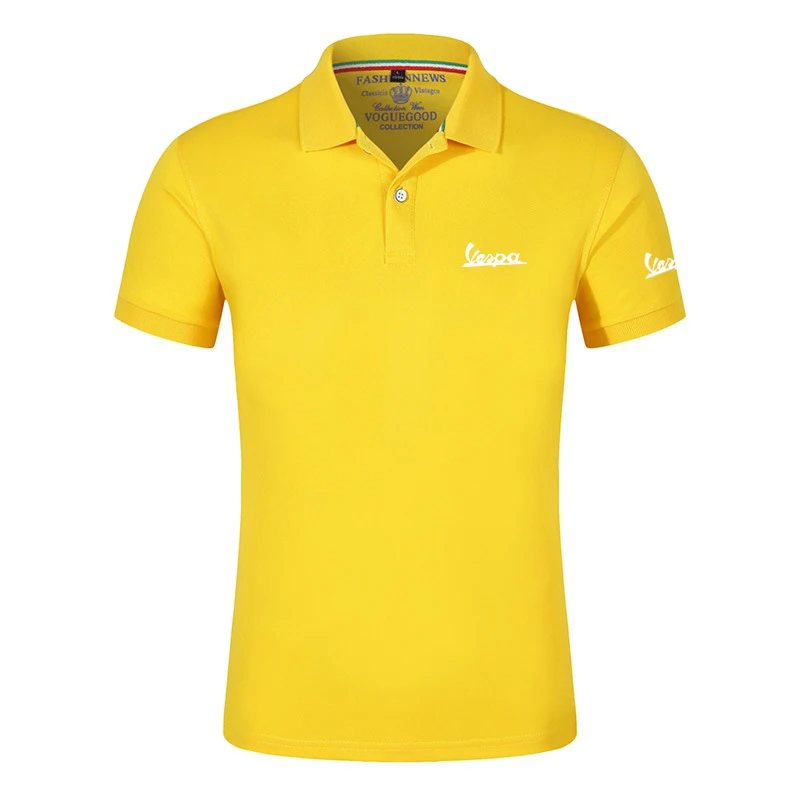 

Summer 2021 Vespa Logo Shirts Short Sleeves T Shirts Brand Classic Male Cotton Casual Customize Sport Movement Tops