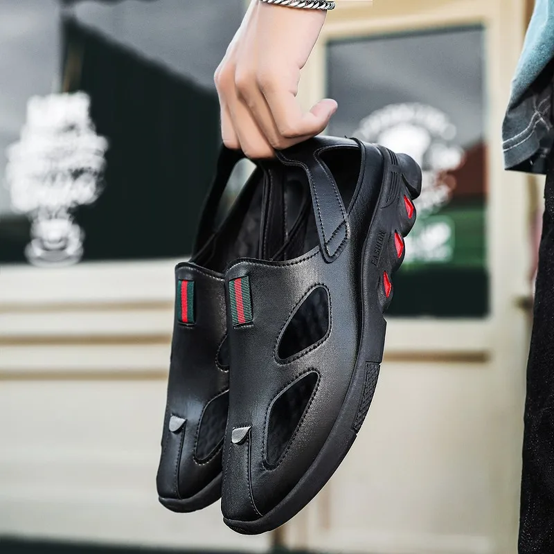 Сандалии мужские классические из искусственной кожи римские босоножки