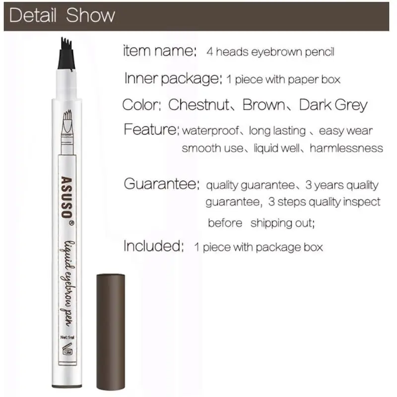 Микроблейдинг карандаш для бровей водостойкий макияж глаз 3 цвета легкая в