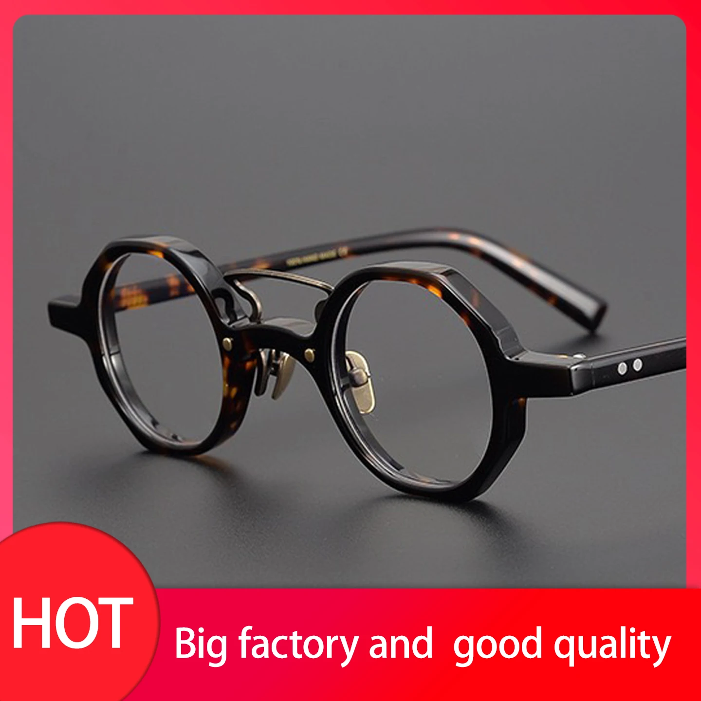 

Transparent Handmade Acetate Glasses Women Men Eyeglasses Fashion Myopia Spectacle Frames for Computer Polygon Eyewear