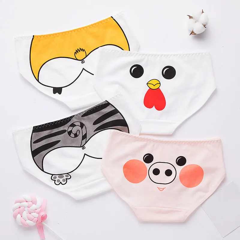 

Women Seamless Briefs Underwear Cartoon Animals Lingerie Pigs Dogs Ducks Comfortable Panties Tanga Girls Funny Panties White New