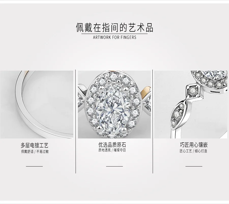 

New S925 Silver Color VS2 Diamond Rings for Women Anillos Wedding Bizuteria White Topaz Diamond Silver 925 Jewelry Gemstone Ring