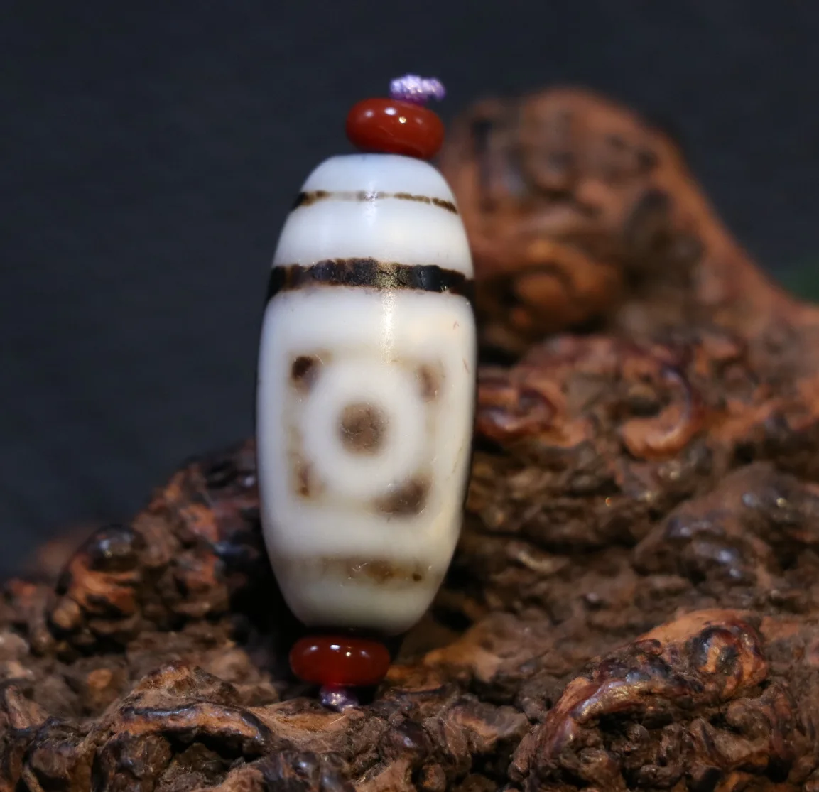 Treasure Magic Power LKbrother Ultra Energy Tibetan Agate 2 EYE Fold Line dZi Bead Talisman UPD210601A12 | Украшения и аксессуары