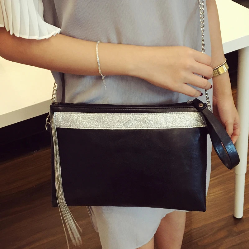 Модная женская сумка-клатч с цепочкой и кисточками сумки через плечо для женщин