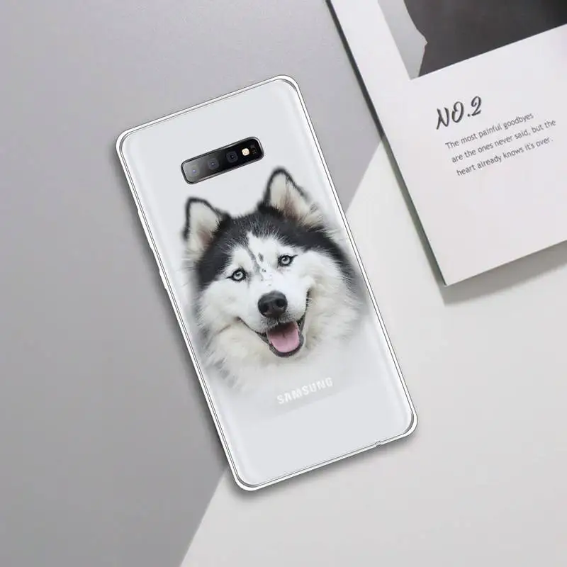

Husky Kawaii Wolf cute Phone Case Transparent For Samsung Galaxy A 71 21s S note 8 9 10 plus 20 ultra