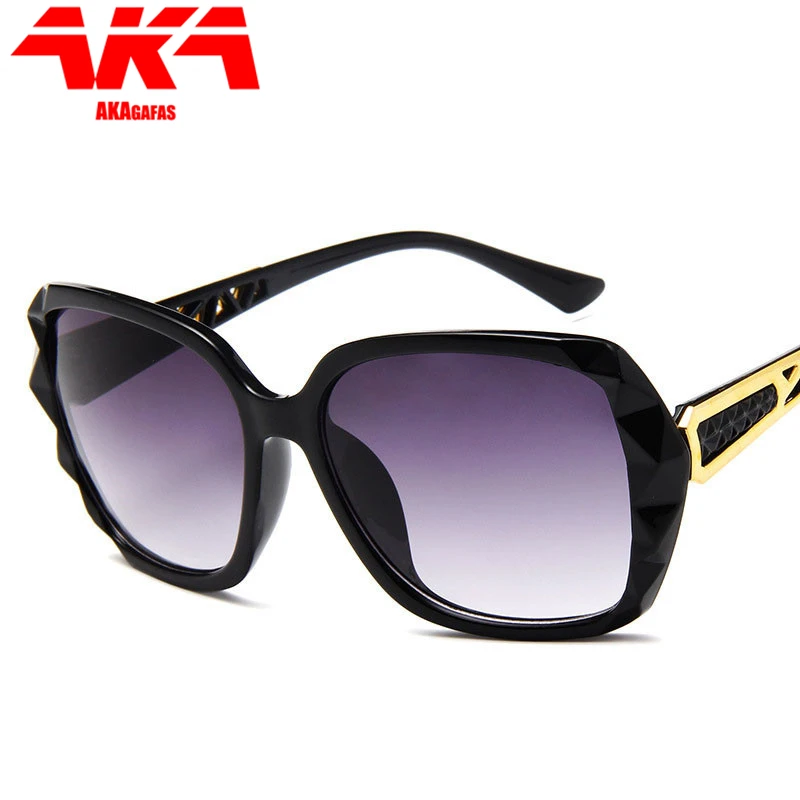 

AKAgafas 2021 Big Frame Sunglasses Women Retro Brand Designer Gradient Lens Personality Sun Glasses UV400 Oculos De Sol Feminino