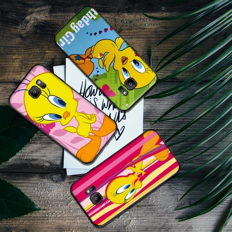 Птичка Твити Мягкий силиконовый чехол для телефона Samsung Galaxy S6 S8 край S7 S9 плюс S10 S10E