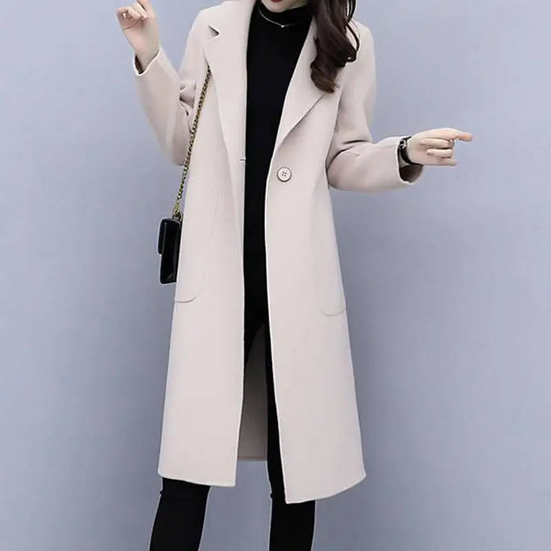 

Autumn and Winter Woolen Coat Women's Winter Long Loose Woolen Coat Trend