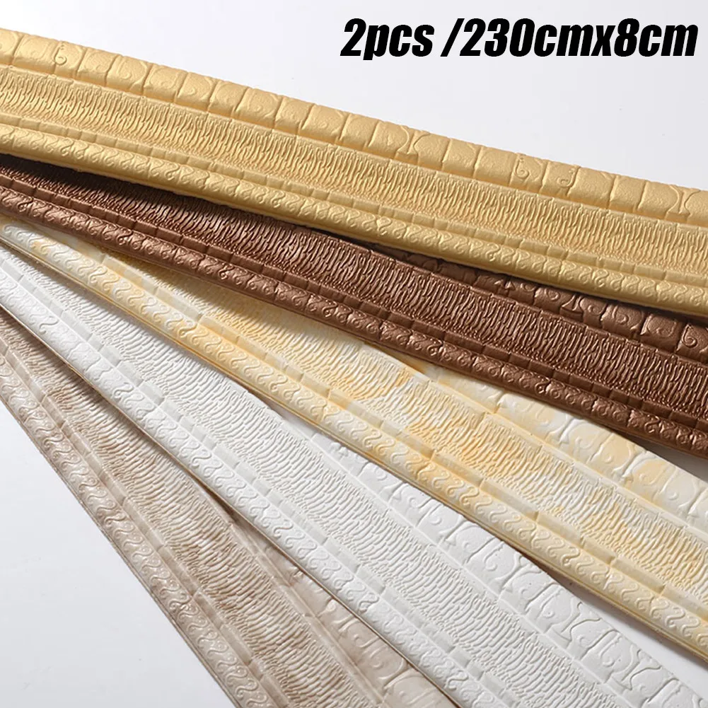 

2Pc 2.3M Tile Brick Kitchen Wall Sticker Adhesive Wall Trim Line Skirting Border Decor Sticker Sticker Home Oilproof Waterproof