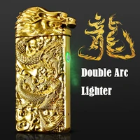 zinc alloy usb lighter encendedores creativos dropship suppliers rechargeable flameless double arc lighter mens gift