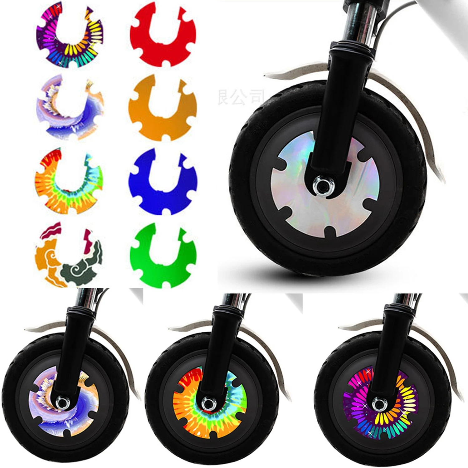 Многоцветная Защитная Наклейка на переднее колесо двигателя из ПВХ для Xiaomi Mijia