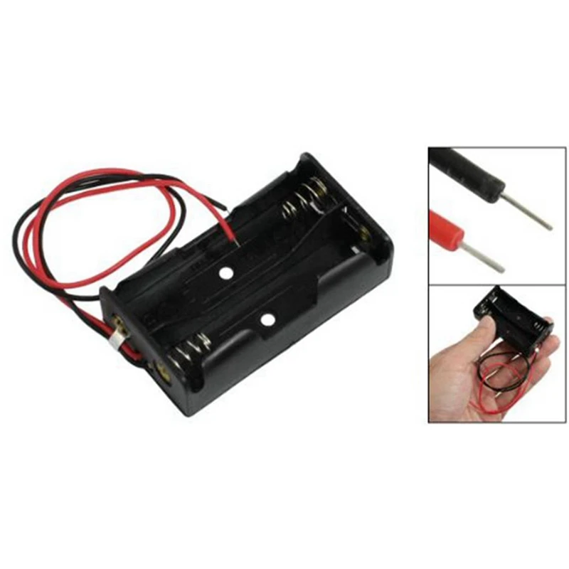 3 шт. Пластик Батарея батарейного ящика: 2 предмета черный красный кабель 3x1 5 V AA