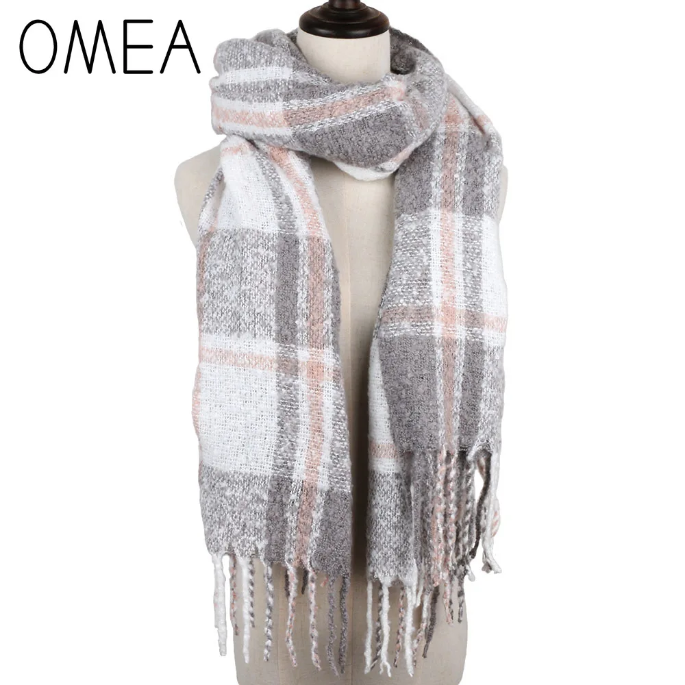 Зимний шарф клетчатый одеяло пончо кашемировый роскошная накидка из пашмины