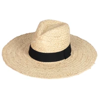 hot sale summer sunshade oversize wide brim panama straw hats raffia hat for men women beach holiday
