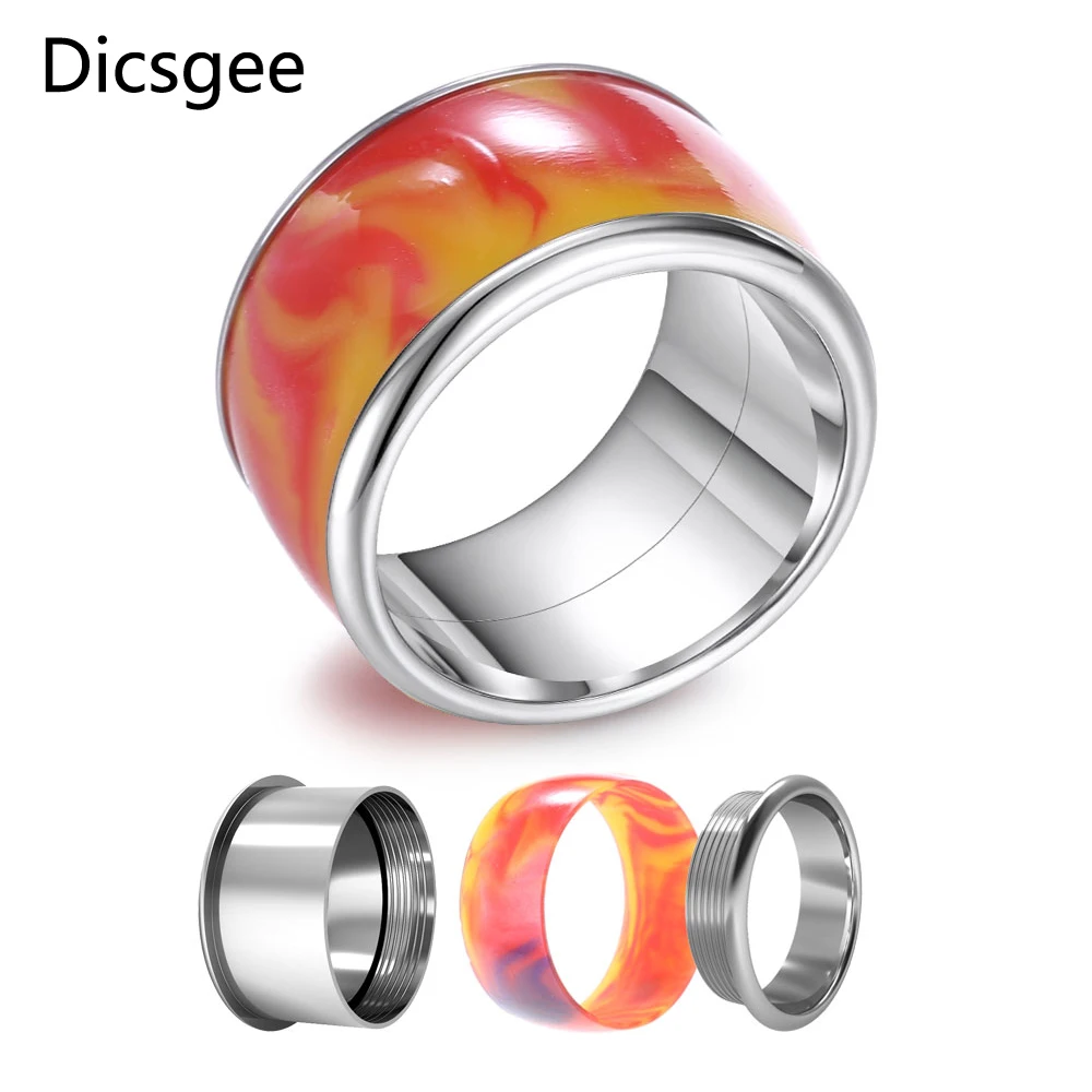 Floya минималистичное кольцо из нержавеющей стали светящееся пара в темноте черные