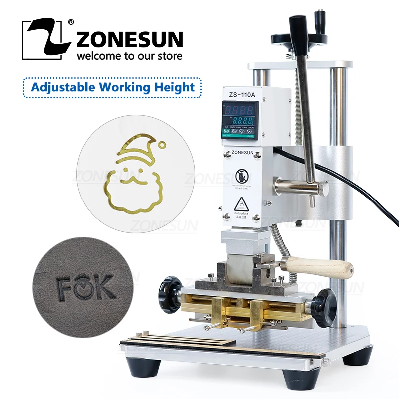 ZONESUN ZS110A цифровая кожаная карточная бумага металлическая машина для горячего