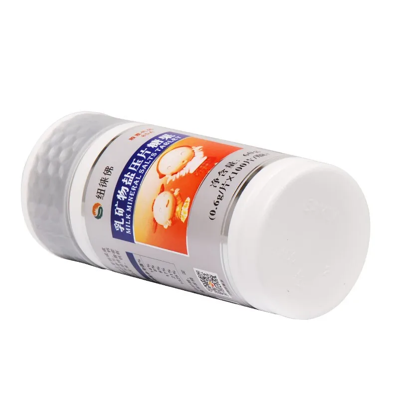 

Nurafo Milk Mineral Salt Pressed Candy 100 Tablets Milk Calcium Bone and Teeth Nutrition Chewable Calcium Supplement Vitality