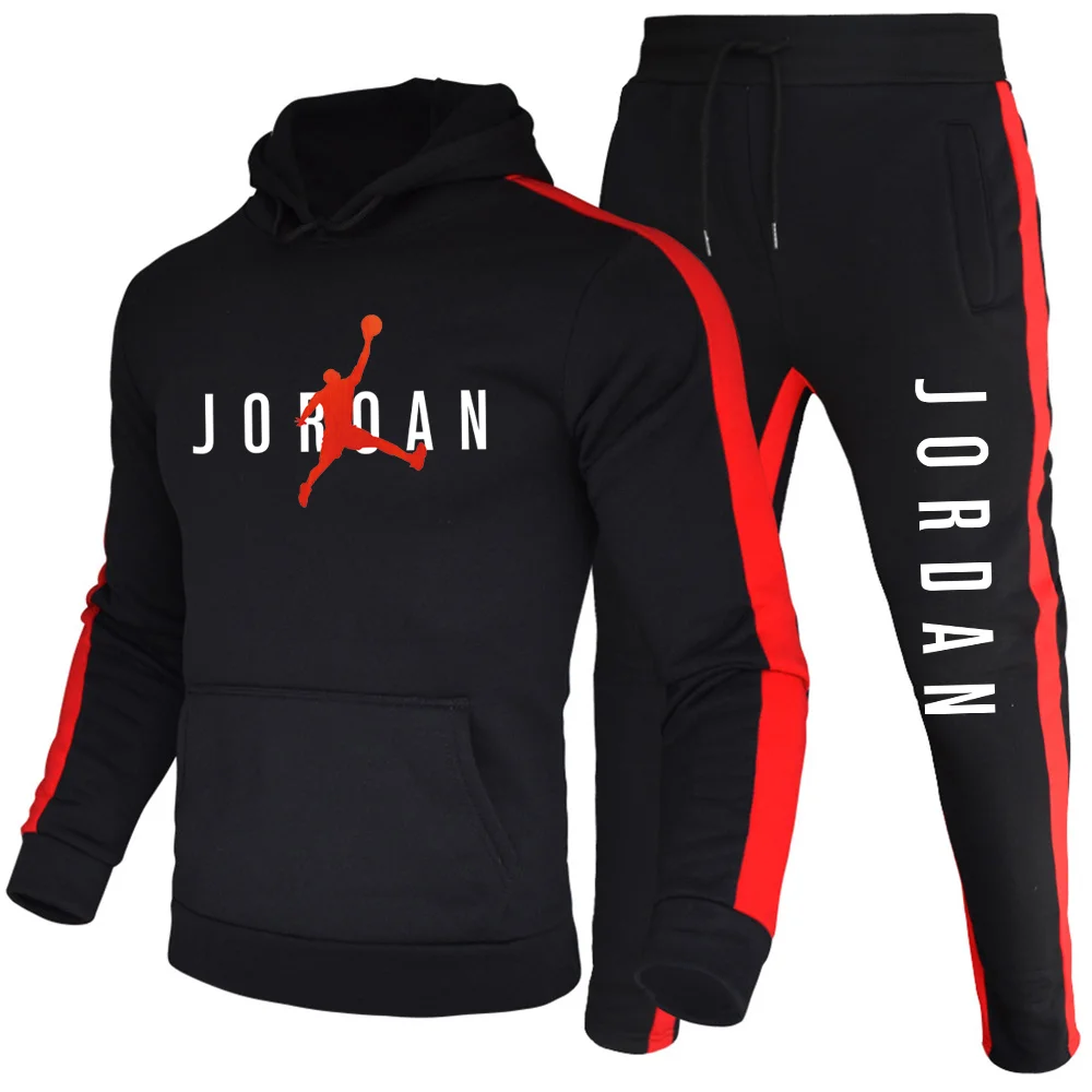 

2021 No.23 Jordan men's casual suit printed Hoodie + sports pants two piece top class basketball sports suit Street hip hop suit