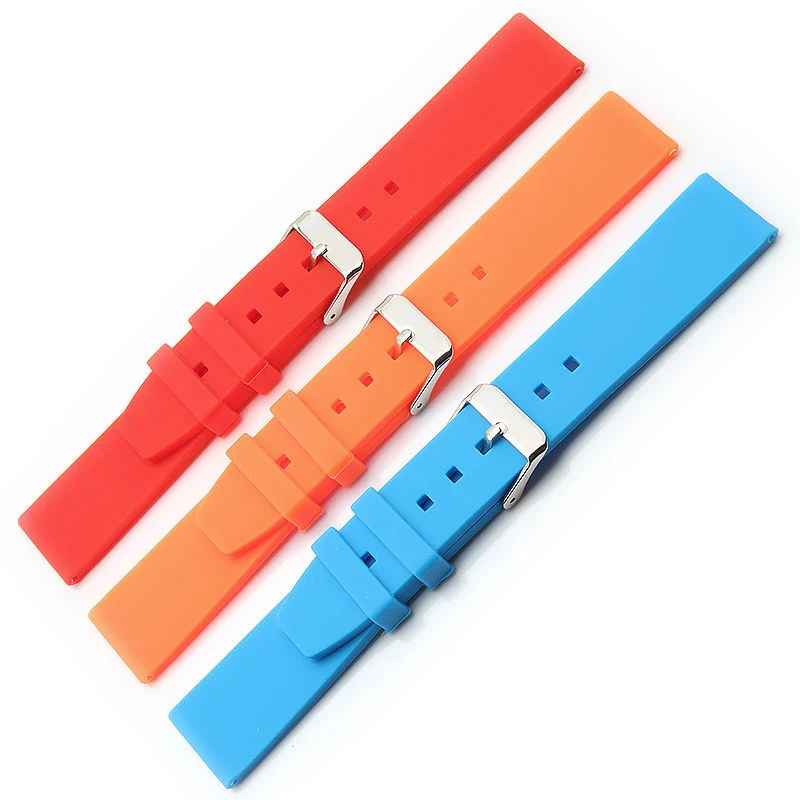 

Hot-sale Men Women Black red Blue colors Silicone Rubber Watchband Strap watch Band Waterproof for wristwatches 16 18 20 22mm