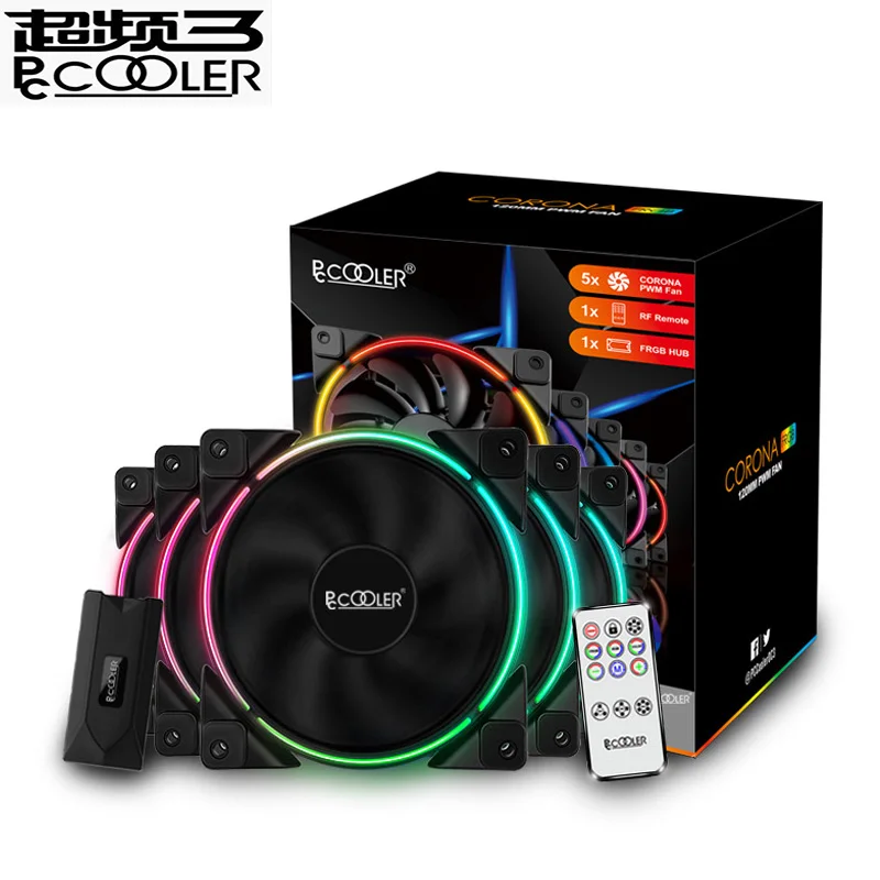 Pccooler 5/упаковка 120 мм RGB 12 В и 5 в FRGB 4pin PWM тихие адресуемые вентиляторы см вентилятор