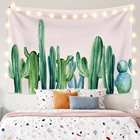 Кактус гобелены тропический суккулент светильник Розовый Настенный фон общежития Украшения в спальню полиэстер ткань пляж коврик для пикника на открытом воздухе