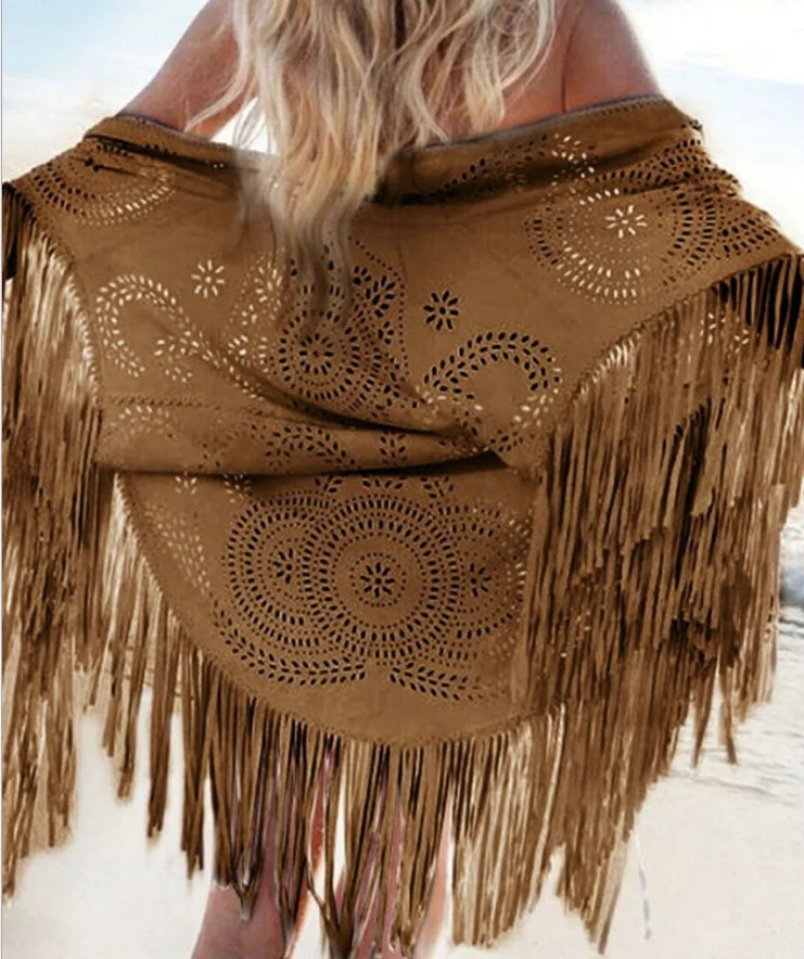 

New Summer Fashion Women's Top Fringed Dress Kimono Cardigan