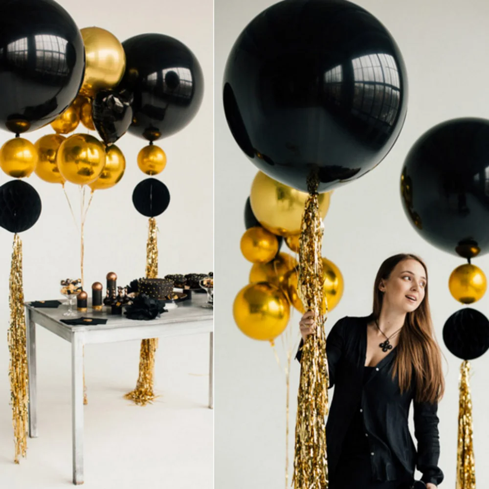 1 шт. 36 дюймов Большой Размеры Золотой конфетти латексный шар розовый для